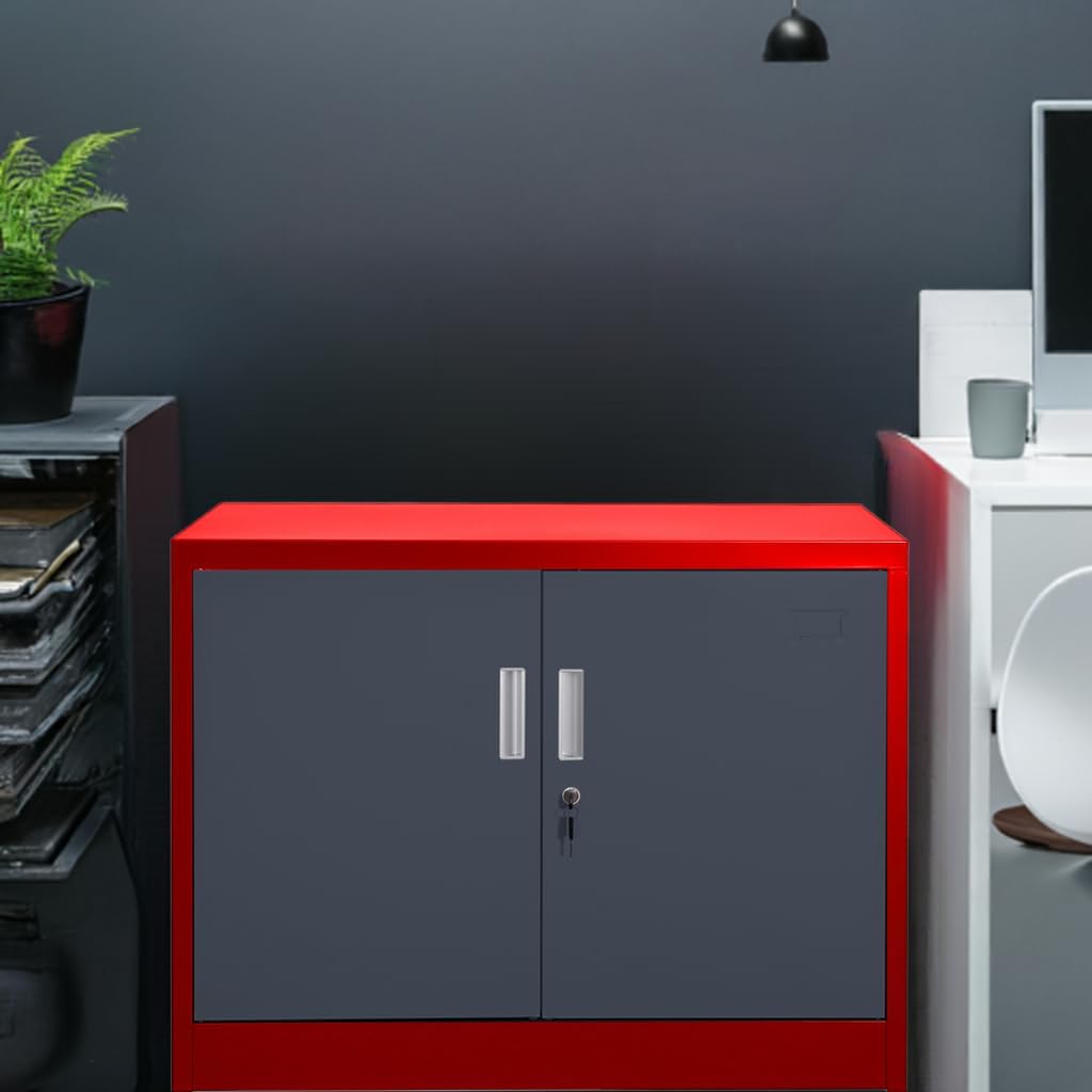 Jet-Line | Büroschrank | Aktenschrank |Saratow | 2-Farbig | Werkzeugschrank |Lager | Büro | Werkstatt |Schrank | Masse: 90 x 68 x 40 cm | Mehrzweckschrank | Abschließbar |Aufbewahrungsschrank BY0274520