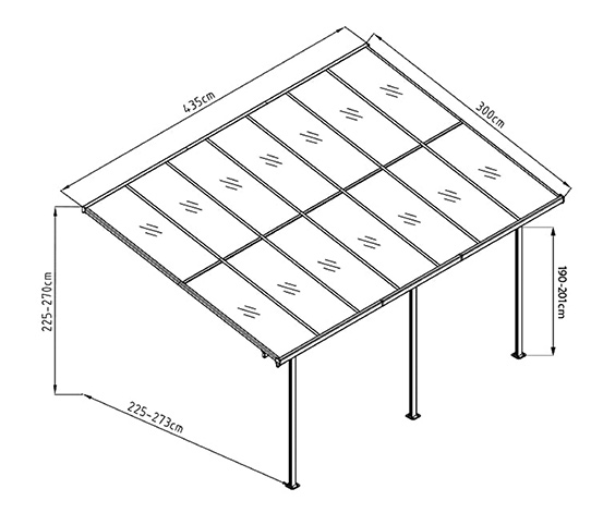 Terrassenüberdachung »Sierra«, 435 cm