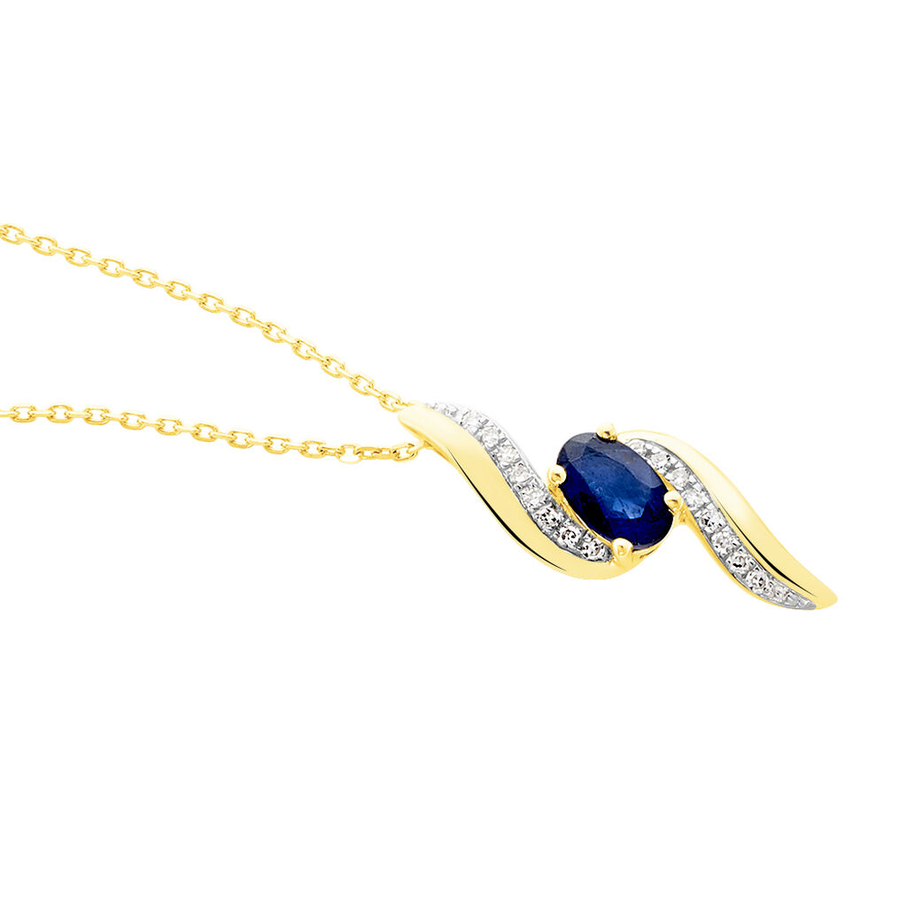 Collier Celestine Or Jaune Saphir Et Diamant
