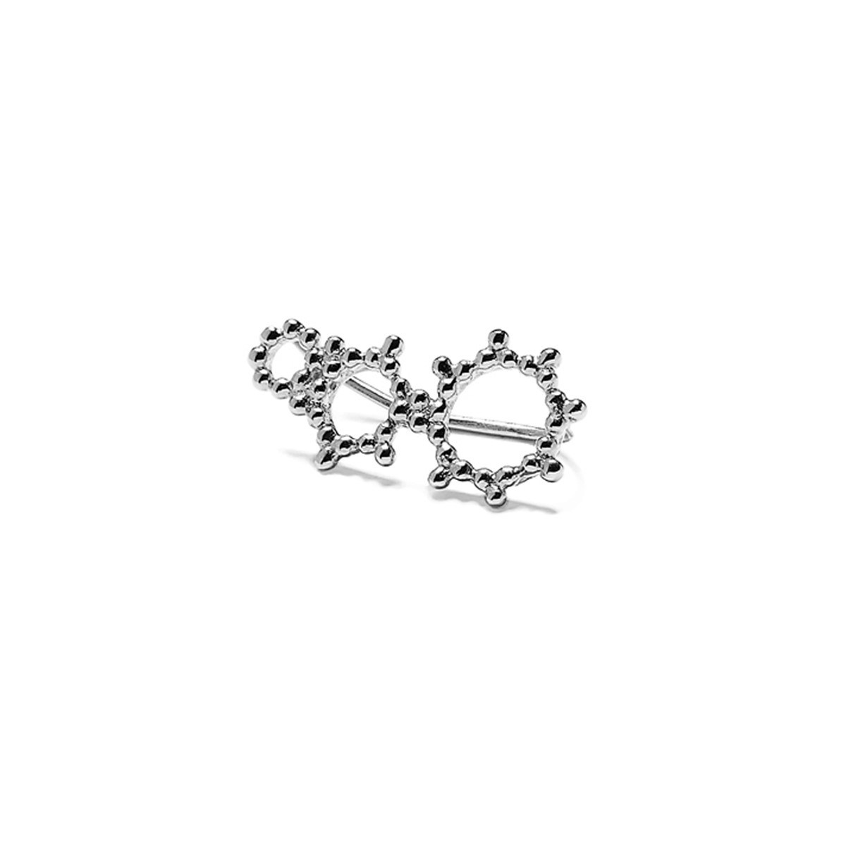 Boucle d'oreille unique argent dégradé de soleils