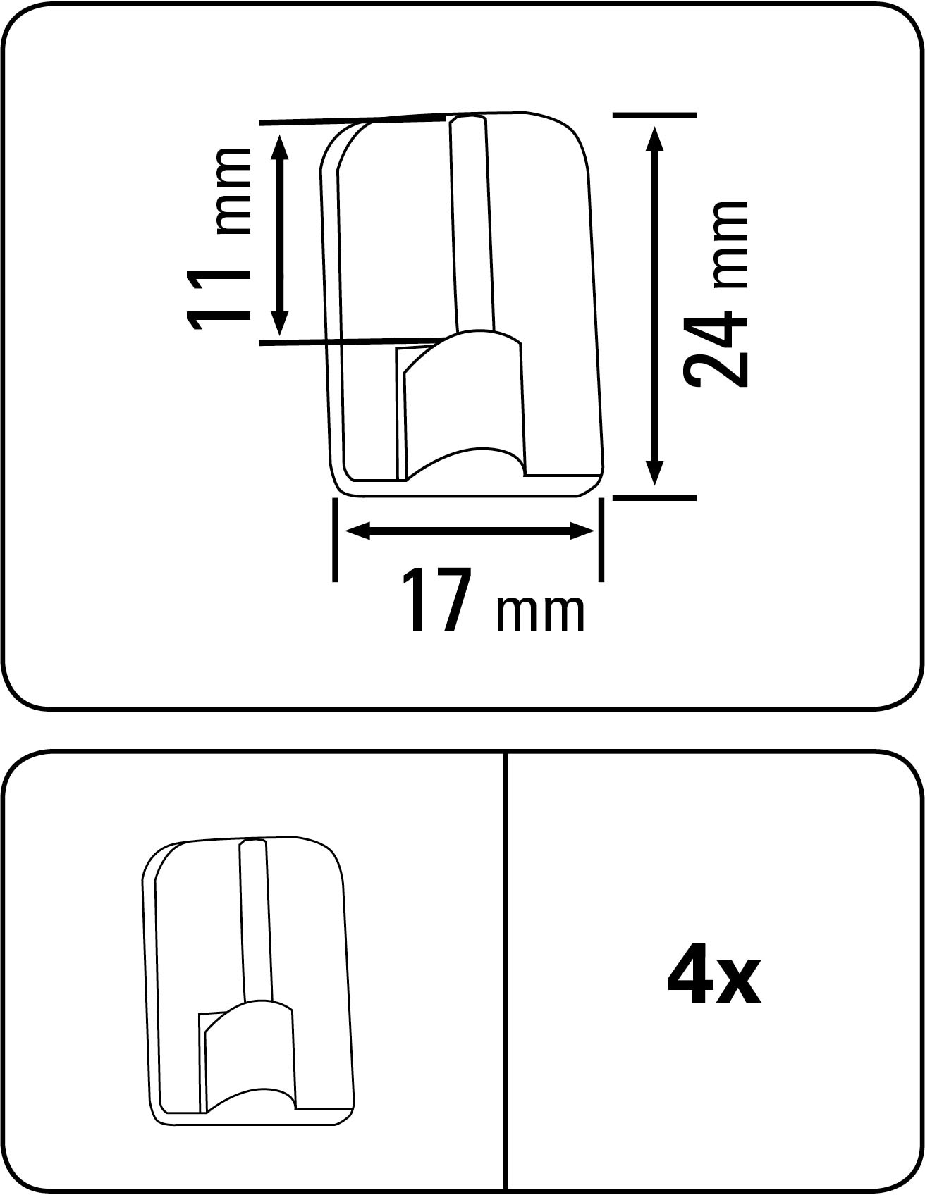 GARDINIA Gardinenstangenhalter Serie Vitragestange flachoval Ø 11 mm