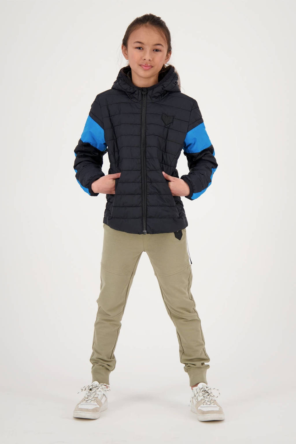 Messi jas Tiago zwart/helderblauw