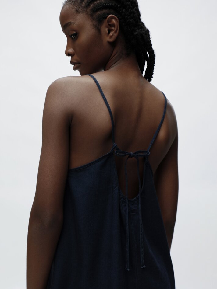 Vestido jeans leve - Azul-marinho