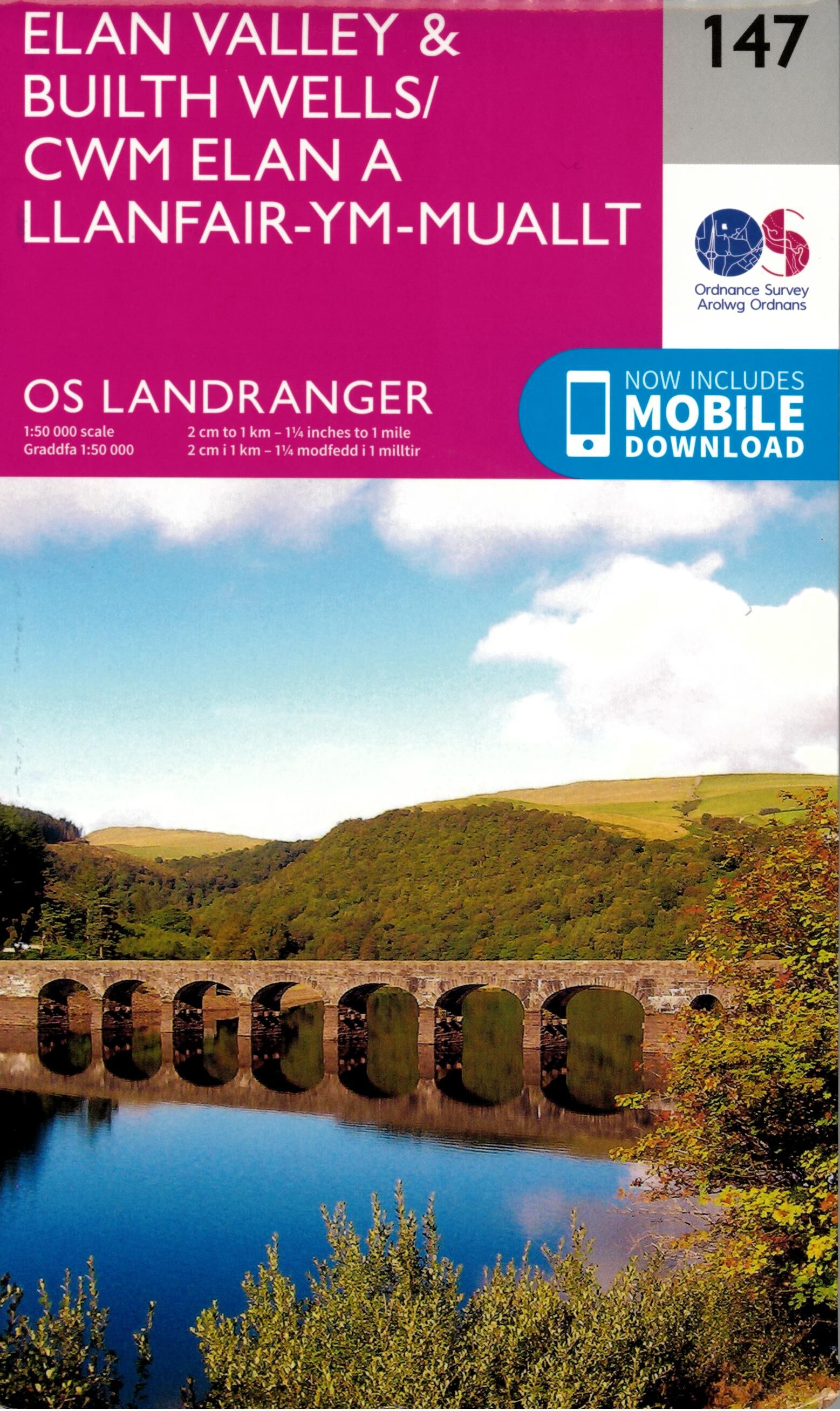 ORDNANCE SURVEY - 147 GB ELAN VALLEY 1 50 000