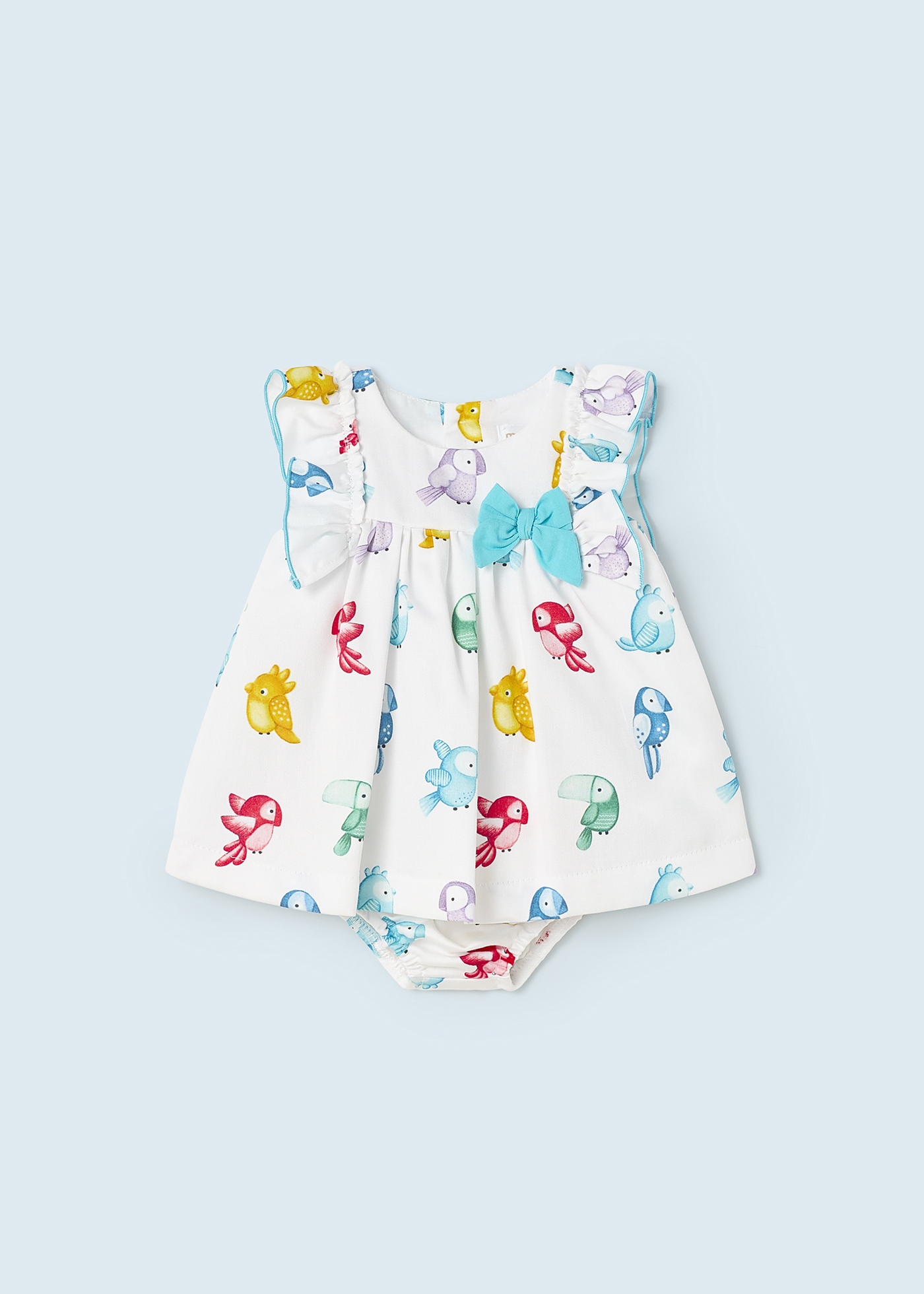 Vestido estampado com capa de fralda de algodão para recém-nascido