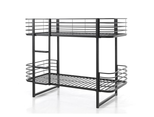 VIPACK - Lit évolutif Lit superposé 90x200 sommier inclus oscar - noir