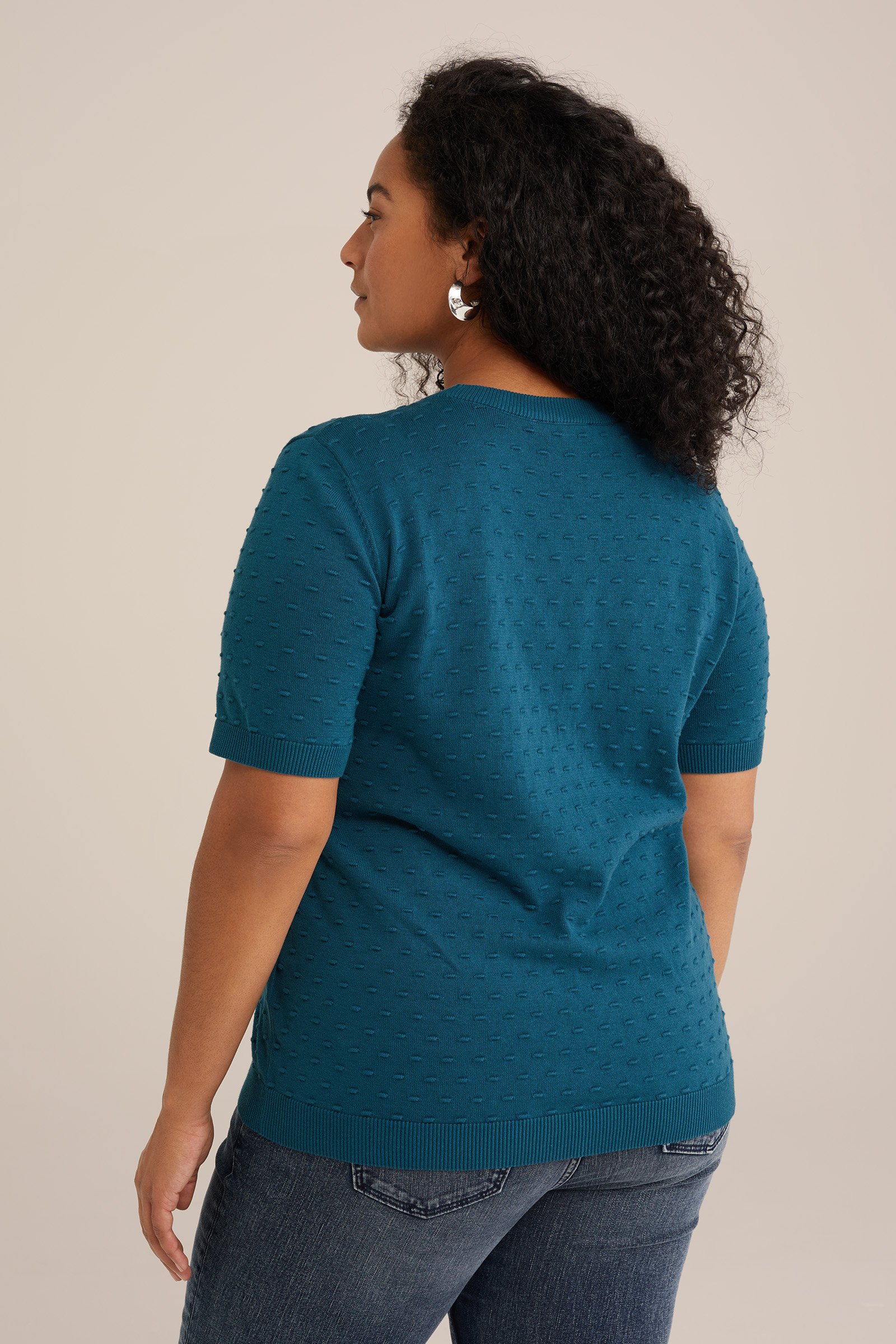 trui met structuur WE Fashion Blauw