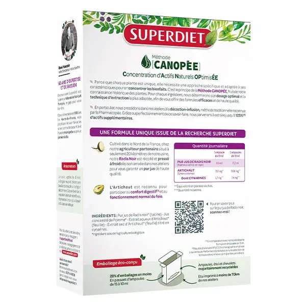 Superdiet Rabanete Preto Orgânico Alcachofra 20 ampolas