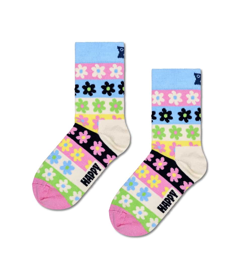 Happy Socks Kids Flower Stripe Sock Socken in Mehrfarbig