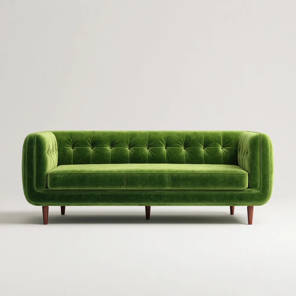 2-Sitzer-Sofa Samt 180x85x75 cm – Grün – Retro-Stil