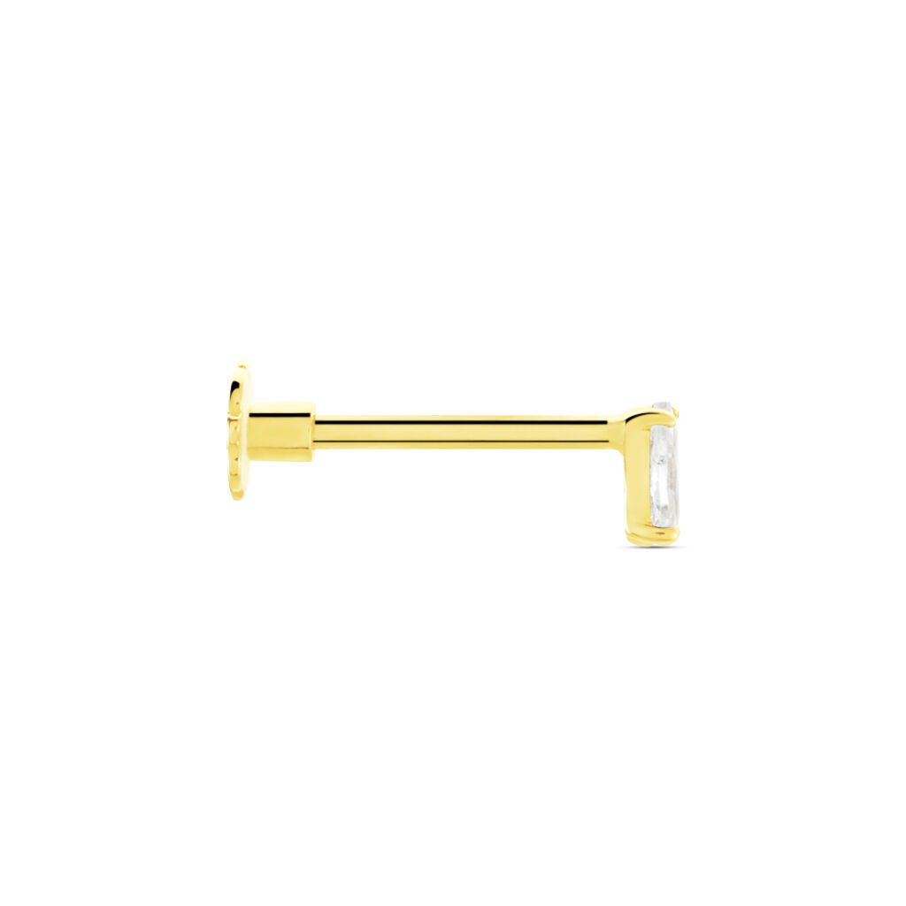 Piercing D'oreille Or Jaune Albiza Oxyde De Zirconium