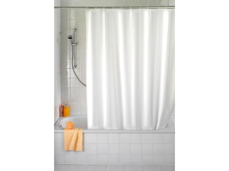 Wenko Duschvorhang Uni 180 x 200 cm, Weiss Pflegeleichter Badevorhang