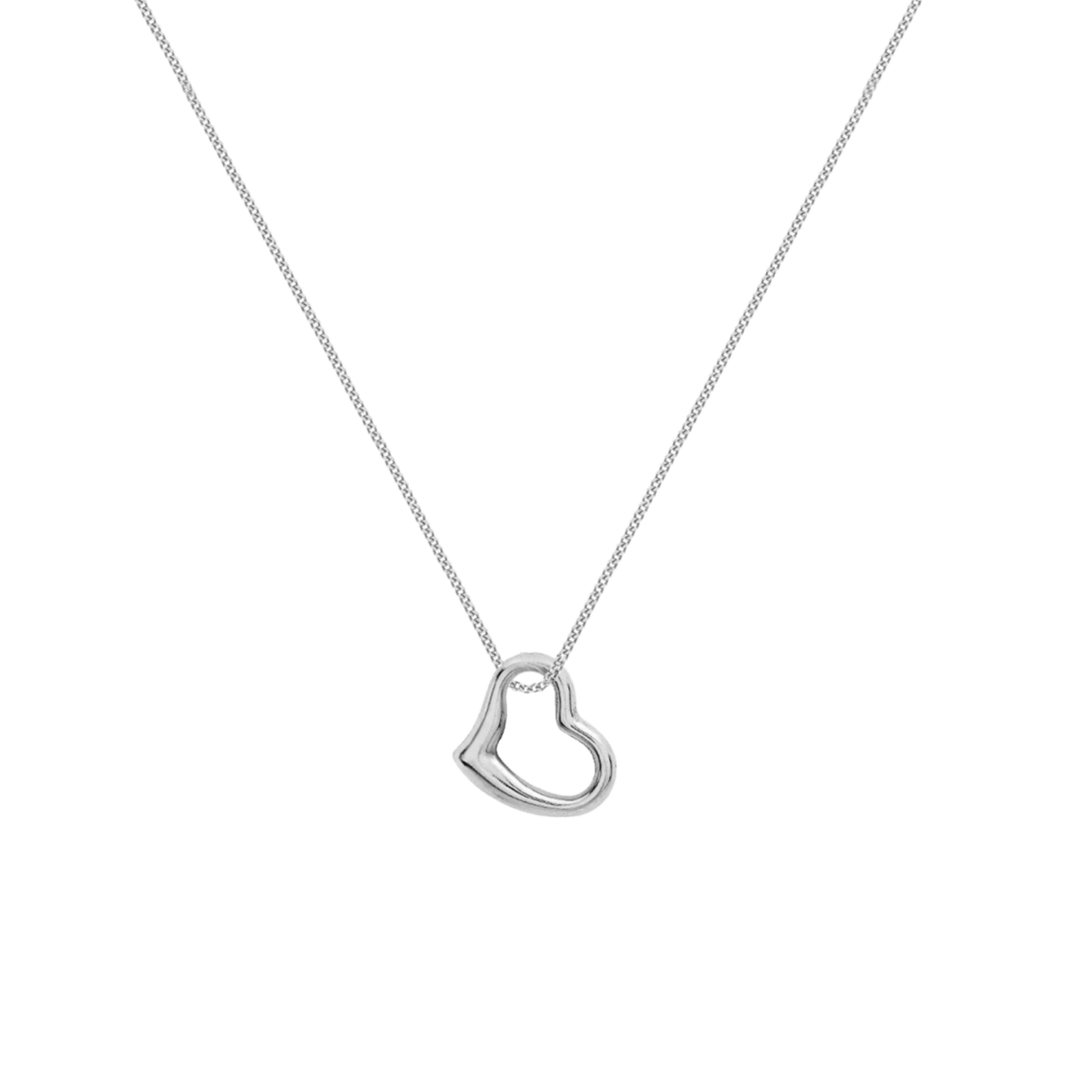 9 Karaat ketting met hanger open hart wit