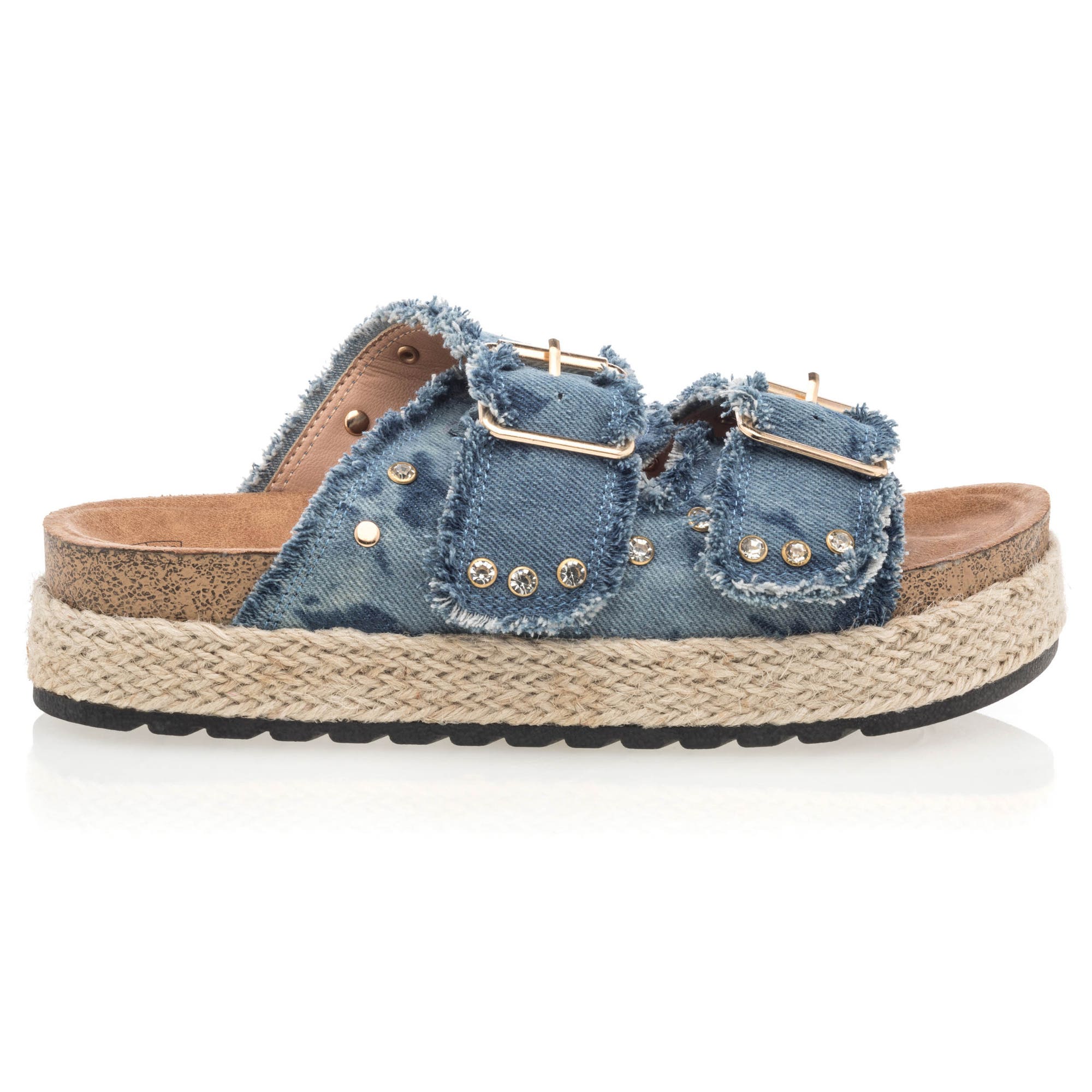 Mules semelle liège Femme jeans