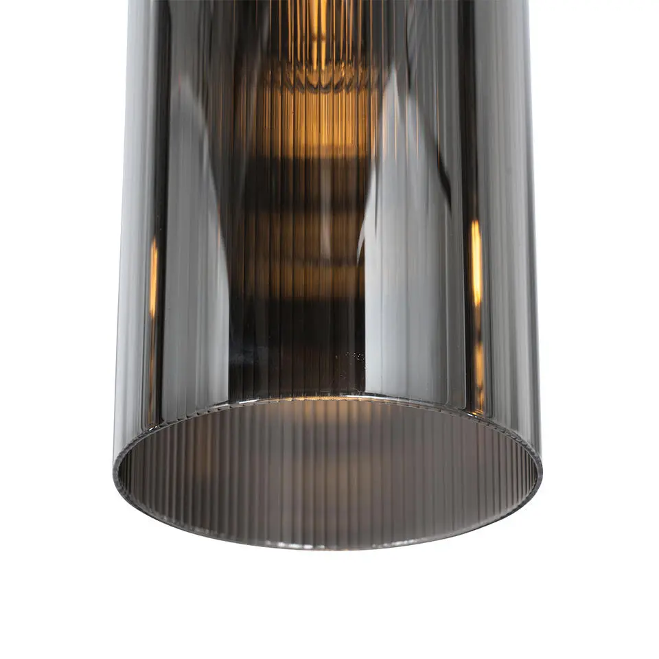 Qazqa hanglampen laura grijs e27