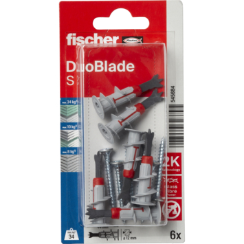 Fischer Gipsplaatplug DuoBlade 44mm + schroef 6 stuks