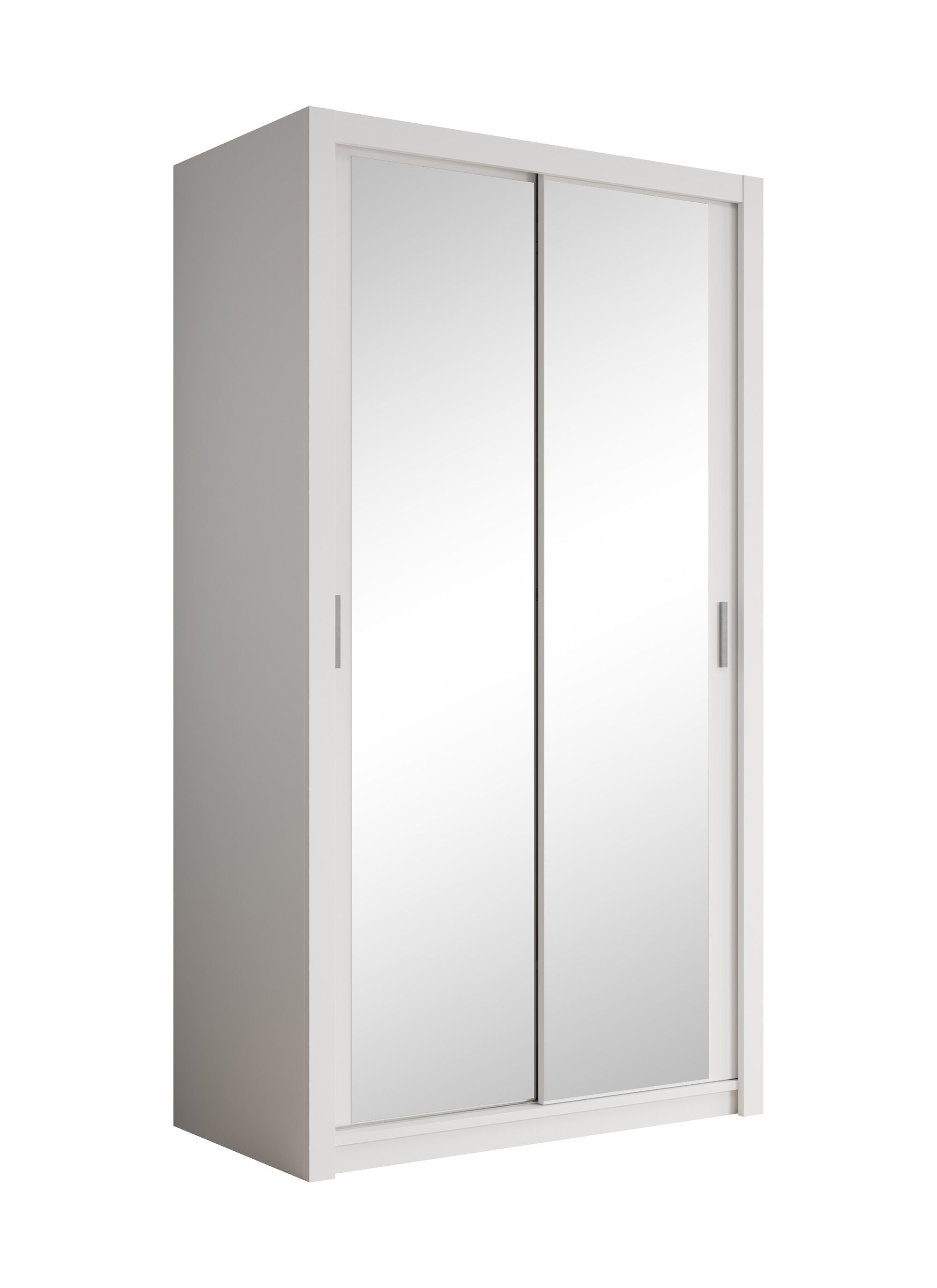 Blake - Kledingkast met spiegel - Wit - 120x62x215 cm