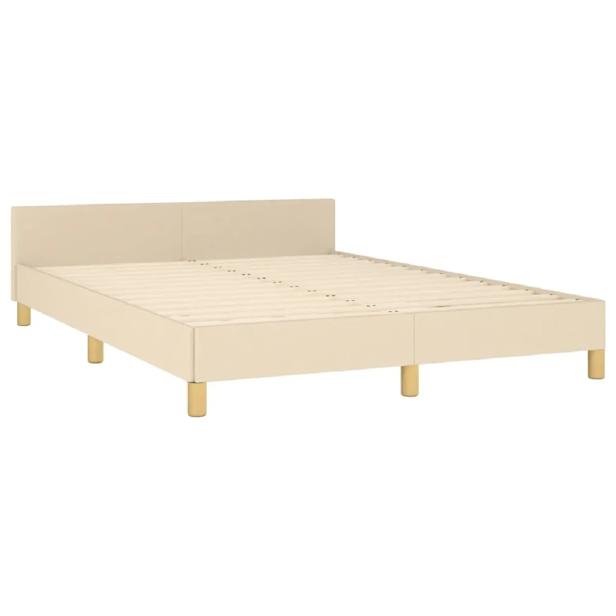 vidaXL Cadre de lit 140x190cm - Tissu Crème