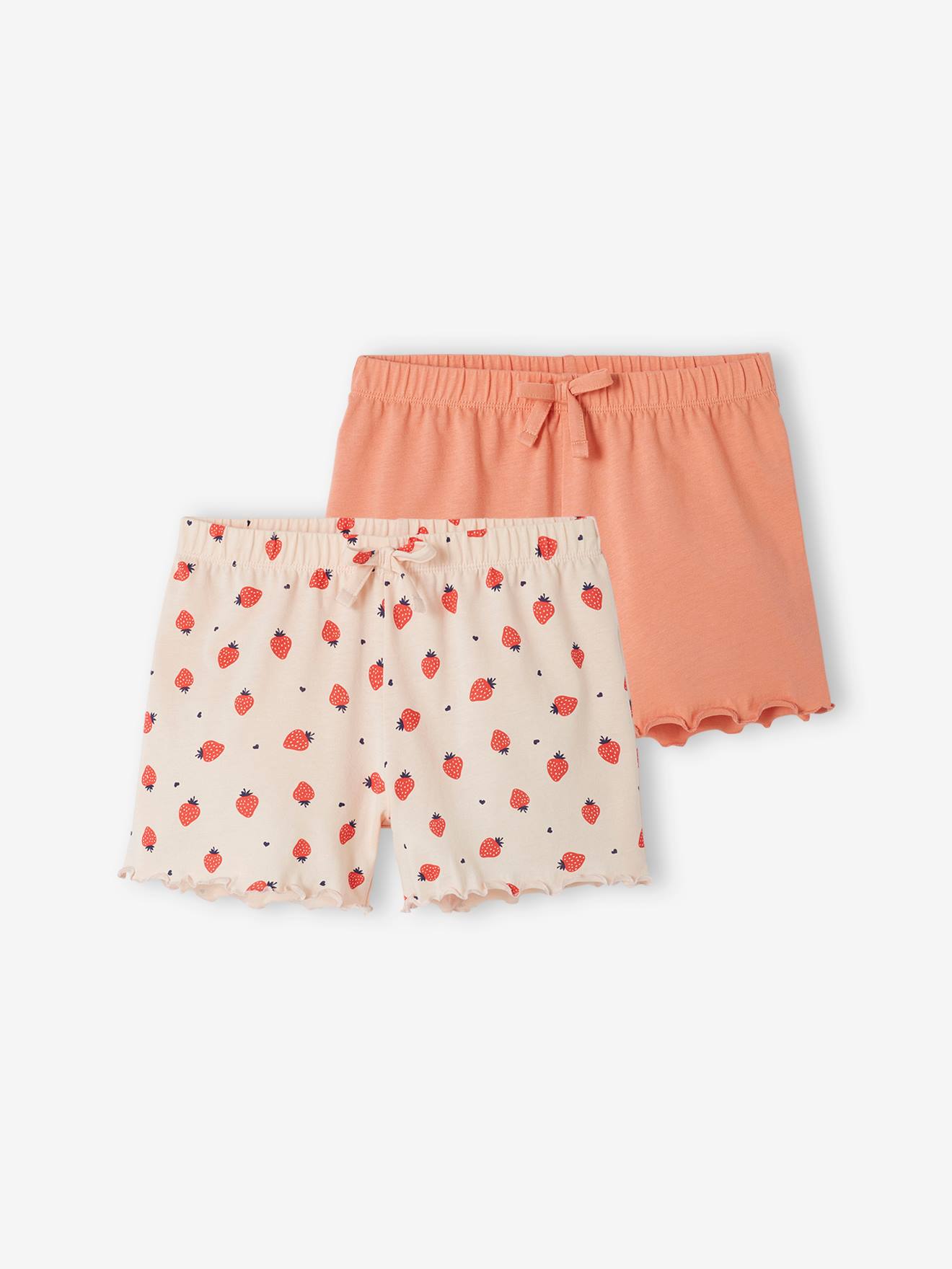 Conjunto de 2 shorts de pijama rosa para meninas