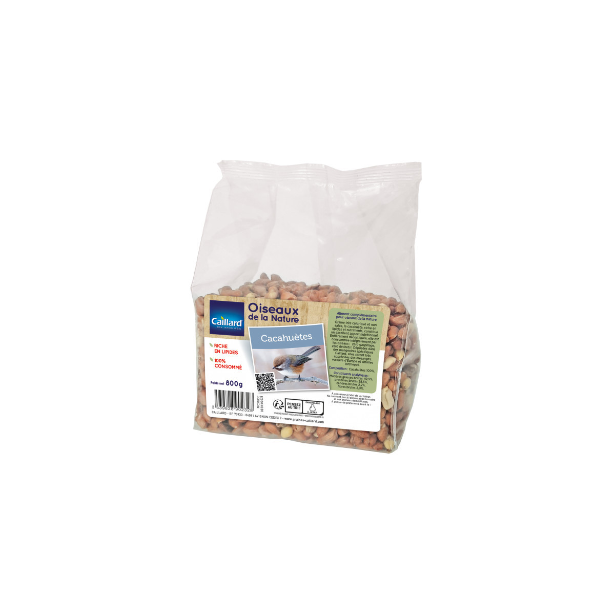 Sac de cacahuètes 800 grs pour oiseaux de la nature