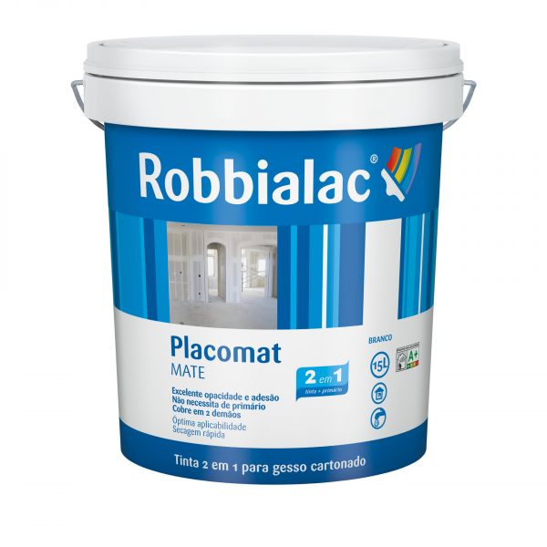 Robbialac Tinta de Interior Mate Placomat Branco 15L