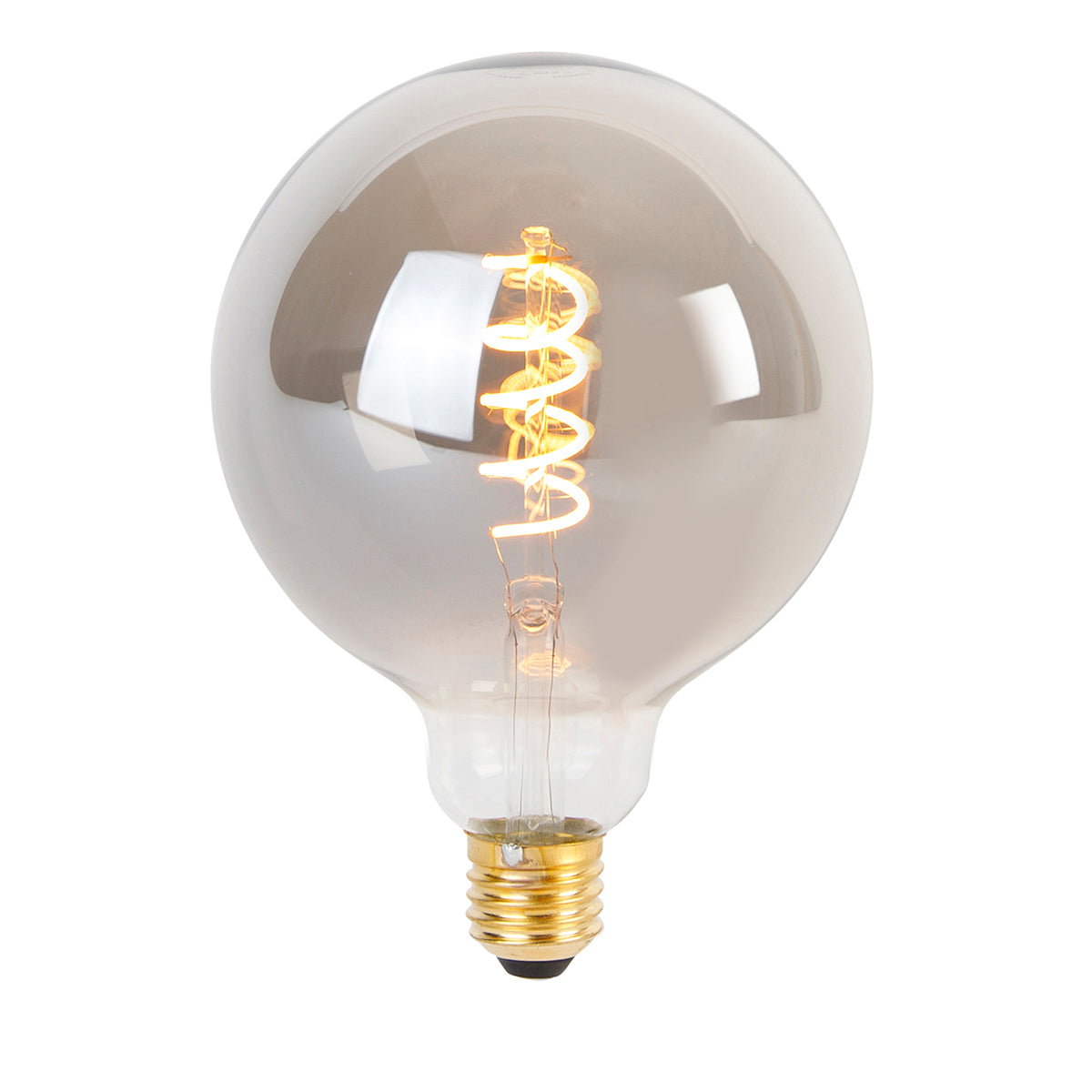 LUEDD E27 dimbare LED gedraaid filament lamp G125 smoke 4W 120 lm