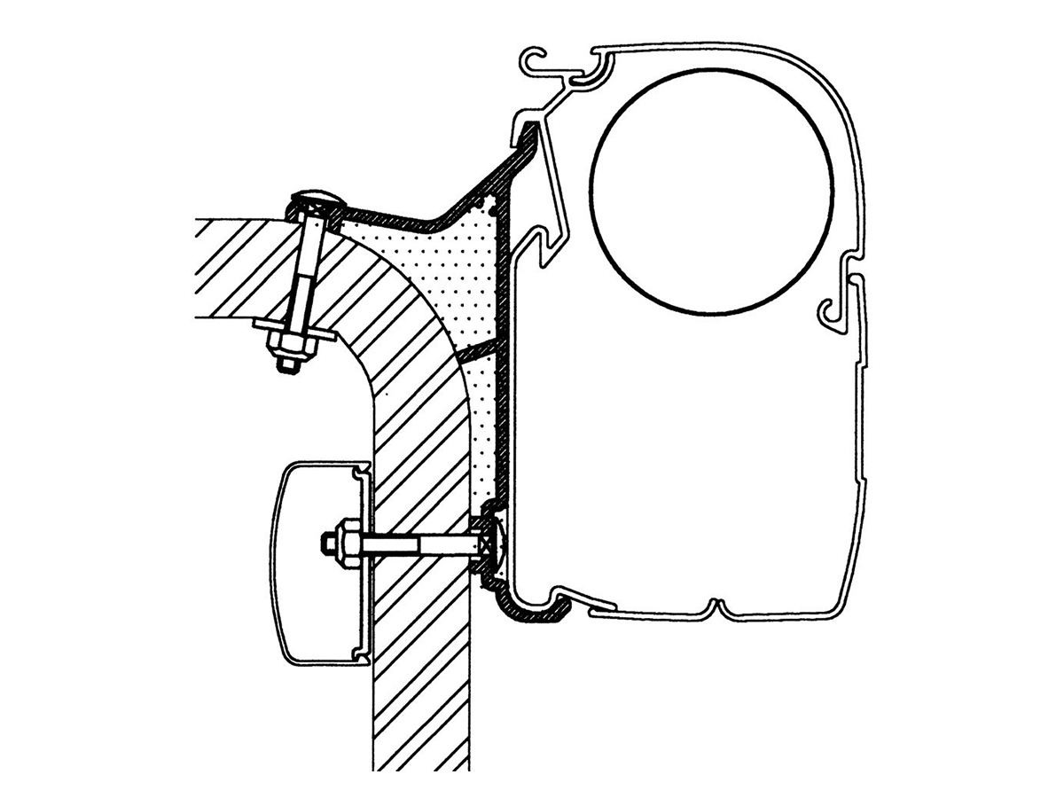Thule Omnistor adapter Hymer B2 Klasse serie 5 4,00m