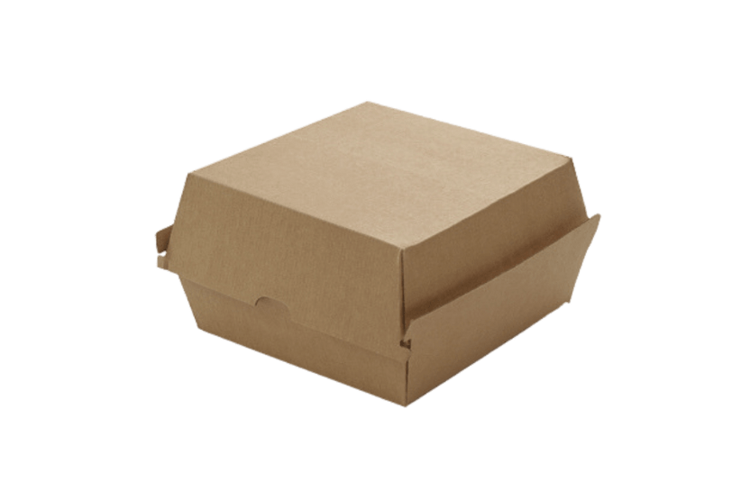 Hamburgerbakje Extra Groot golfkarton kraft Bio