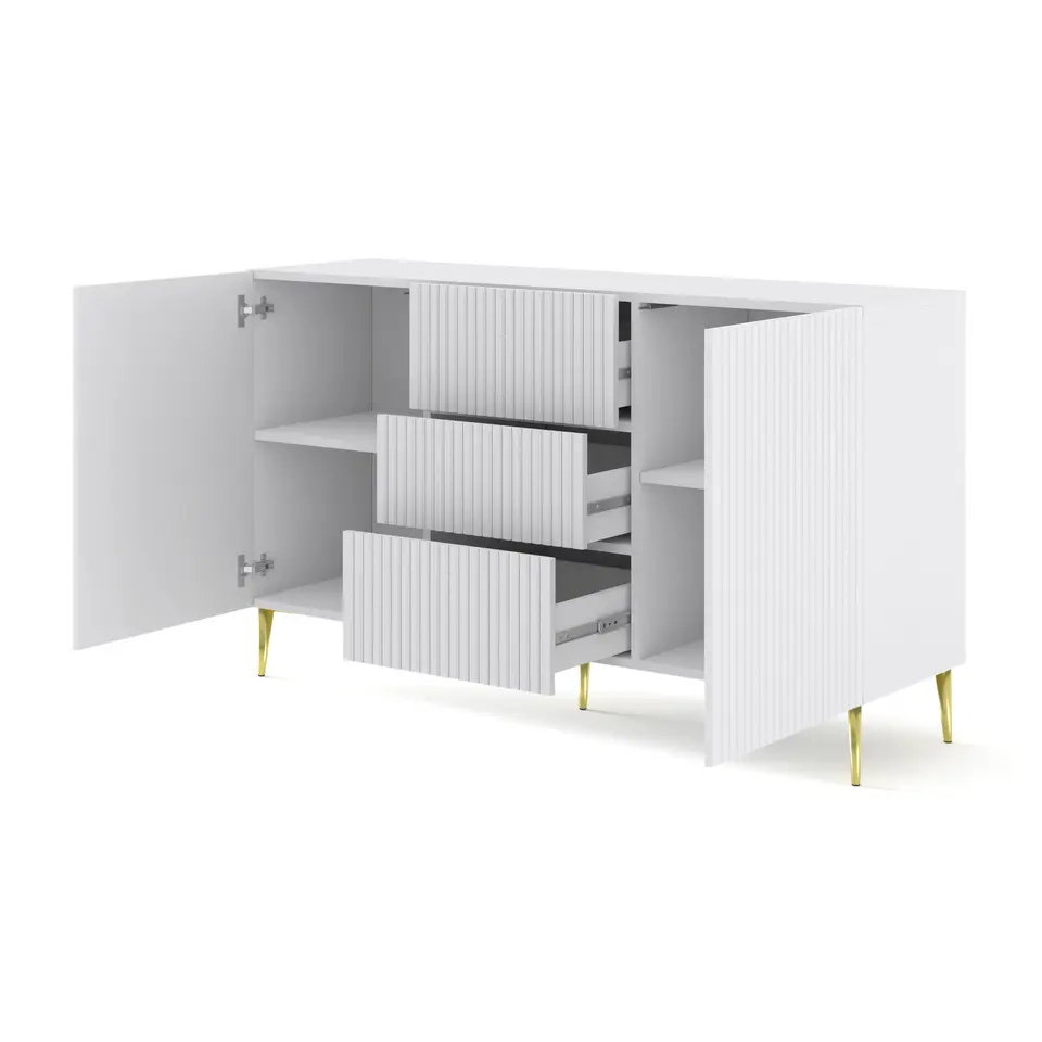 Ravenna B dressoir ladekast 150 2D3S gefreesd MDF folie mat