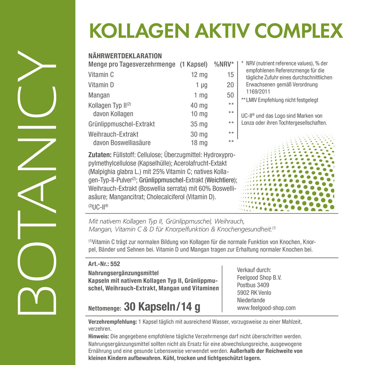 BOTANICY Kollagen Aktiv Complex mit UC-II