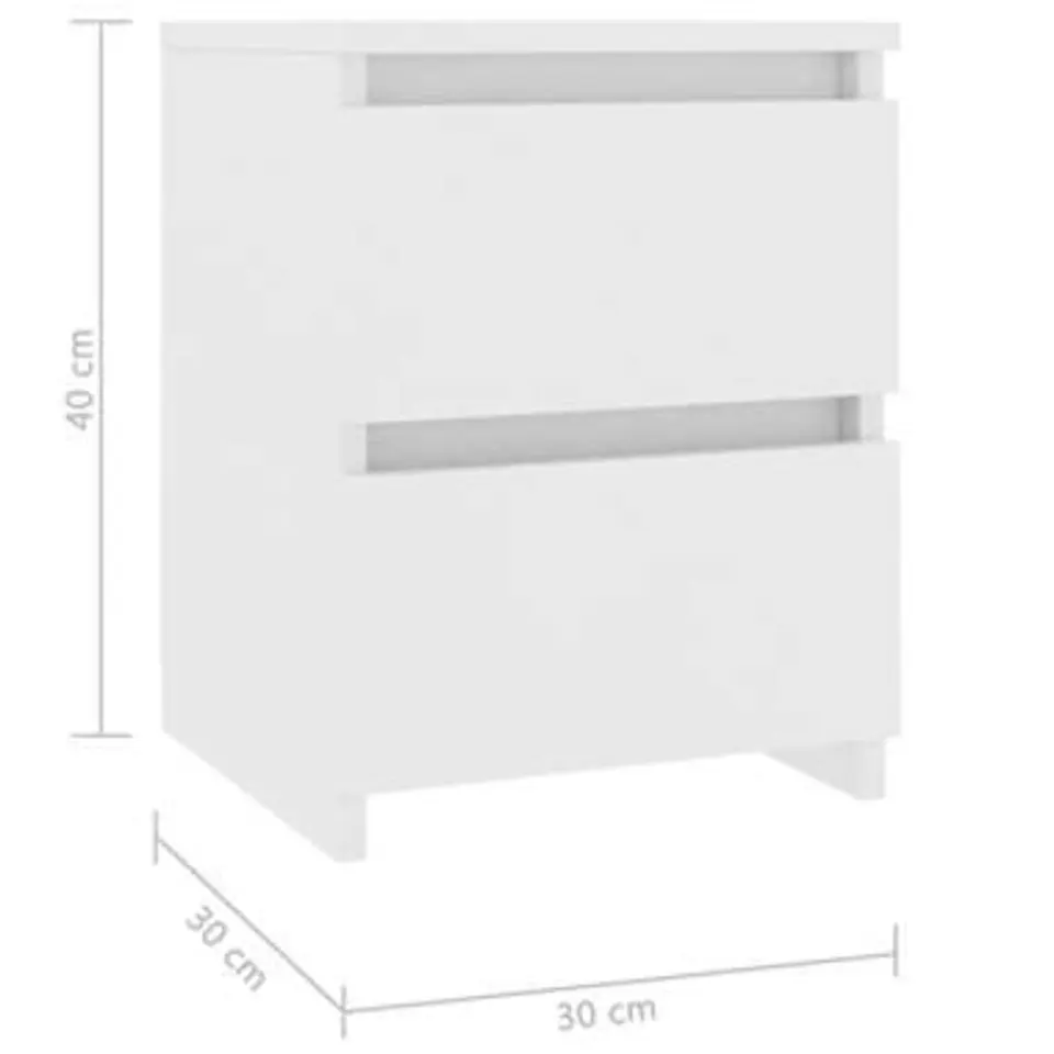 vidaXL - Nachtkastje - Wit - Bewerkt hout - 2 stuks