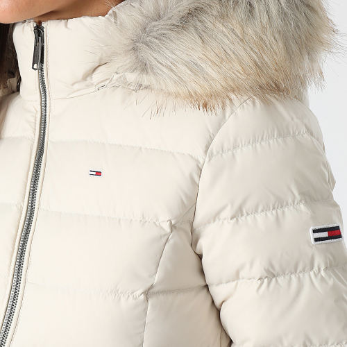 Doudoune Capuche Fourrure Femme Basic 8588 Beige Clair