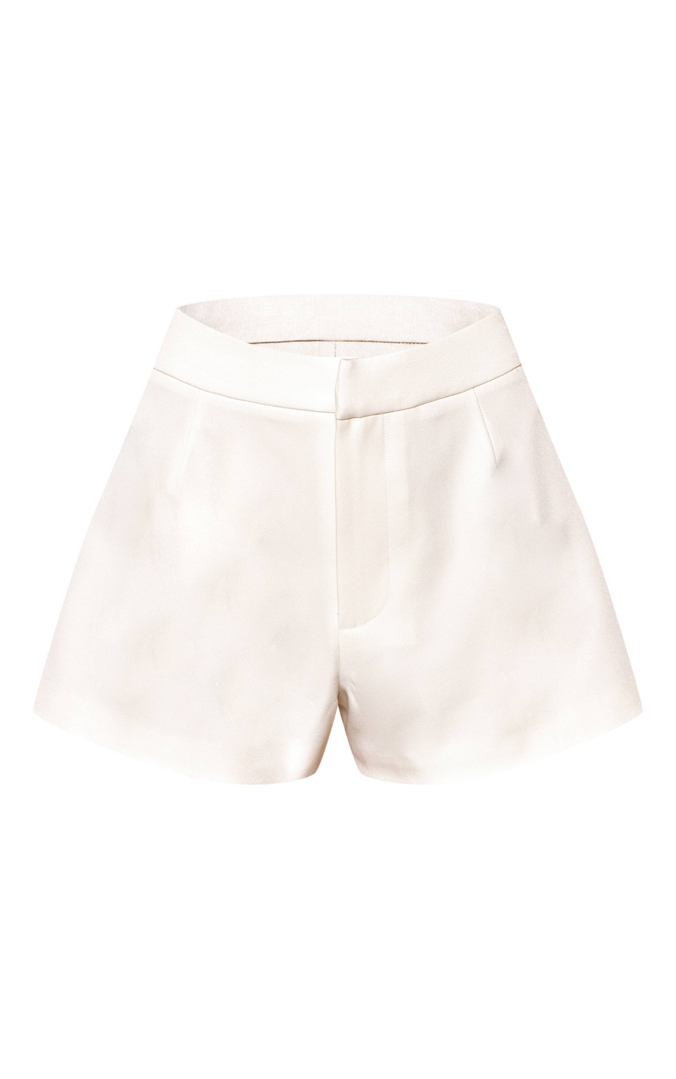 Crème Ensemble Coordonné Short Tailleur Ajusté