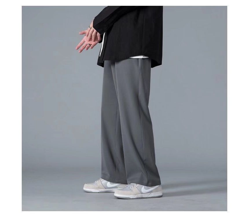 Acrius - Mid Rise Plain Wide Leg Broek