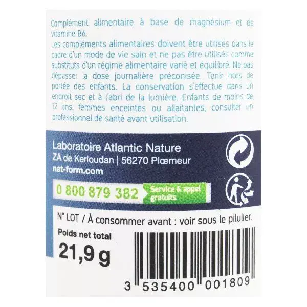 Nat & Form Original Magnésio Vitamina B6 Pacote com 3 x 40 cápsulas