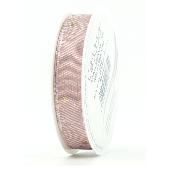 Geschenkband - Sterne - ca. 300 x 1,5 cm - rosa