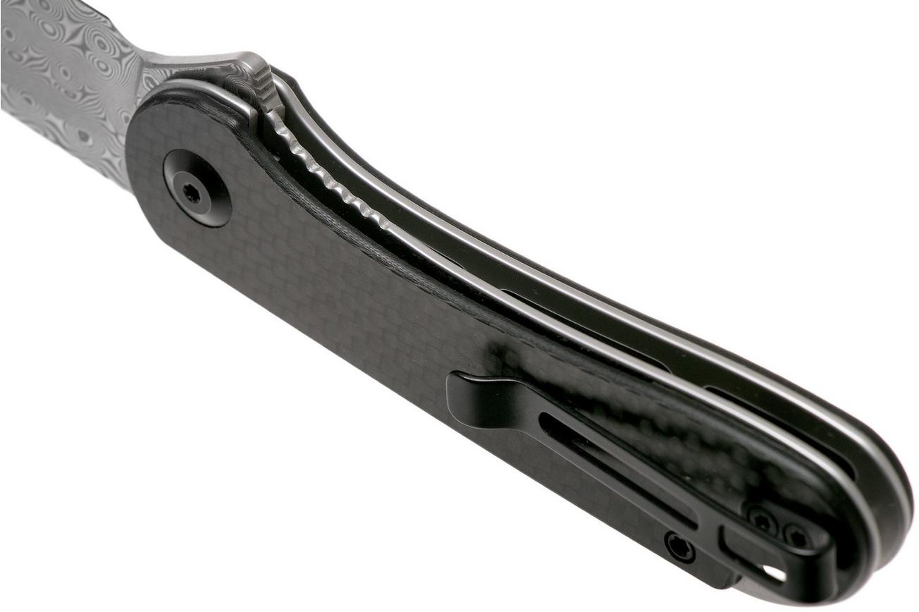 Civivi Elementum C907DS Damascus, Carbonfiber & Black G10 zakmes