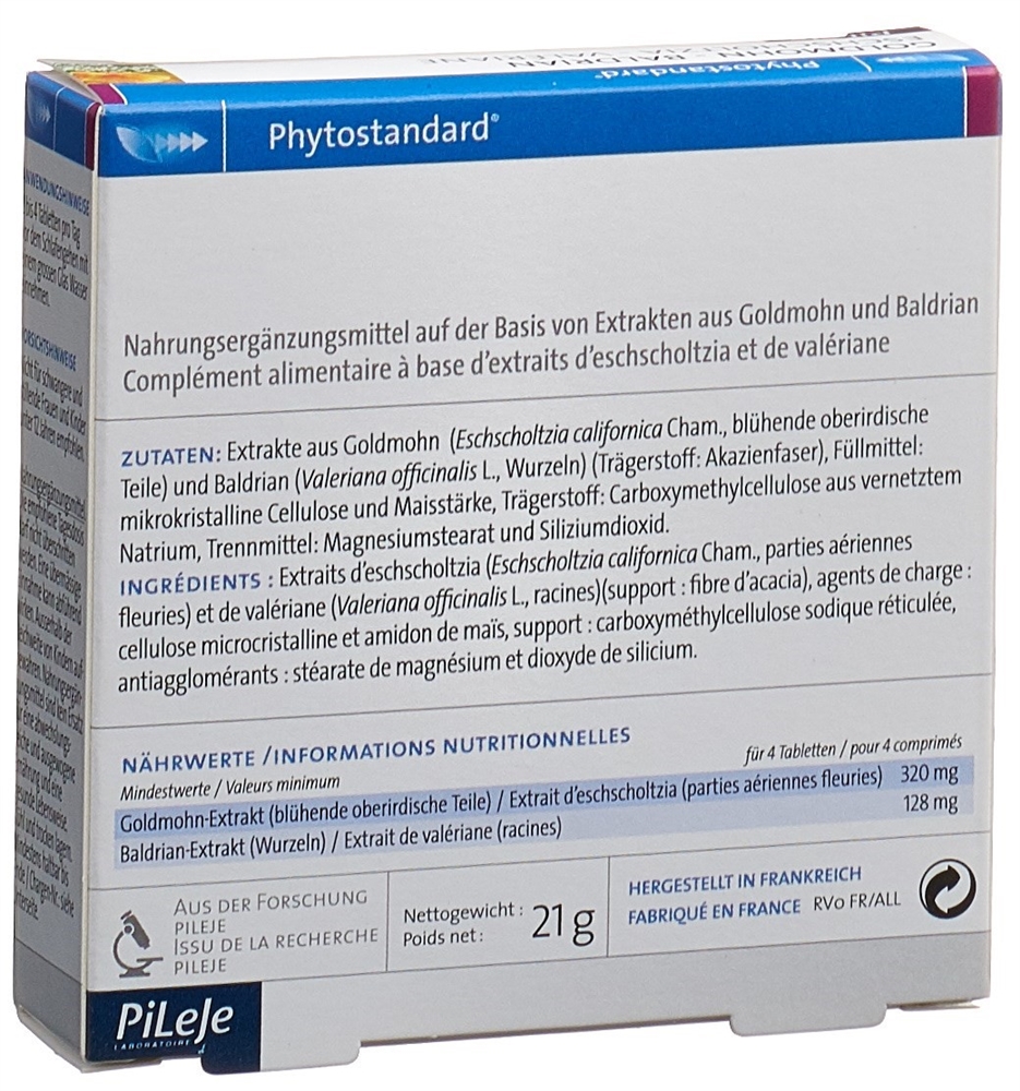 PHYTOSTANDARD Goldmohn-Baldrian Tabl Blist 30 Stk