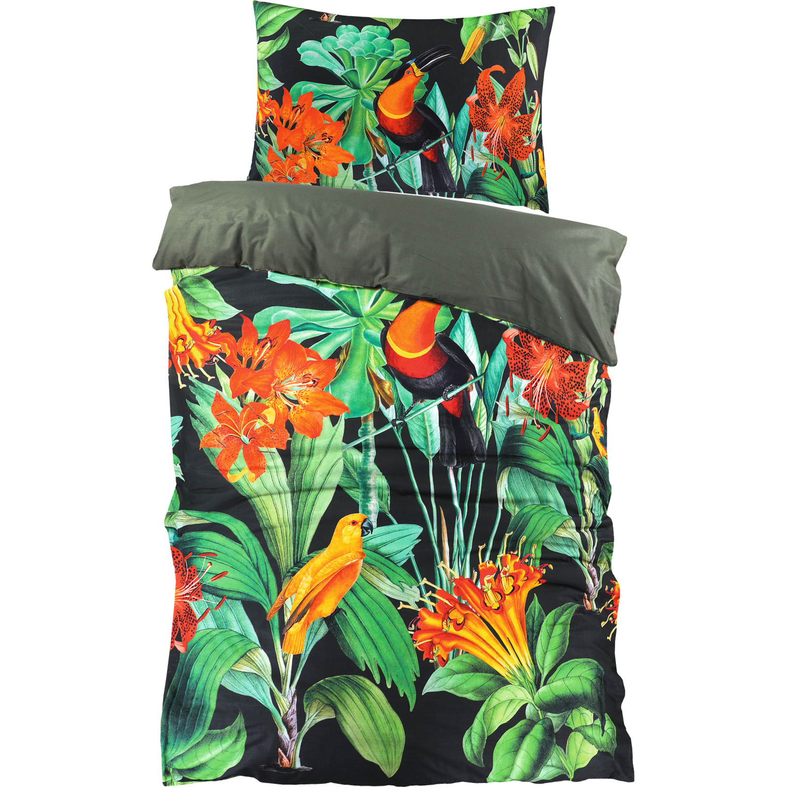 Bettwäsche Renforce Jungle grün