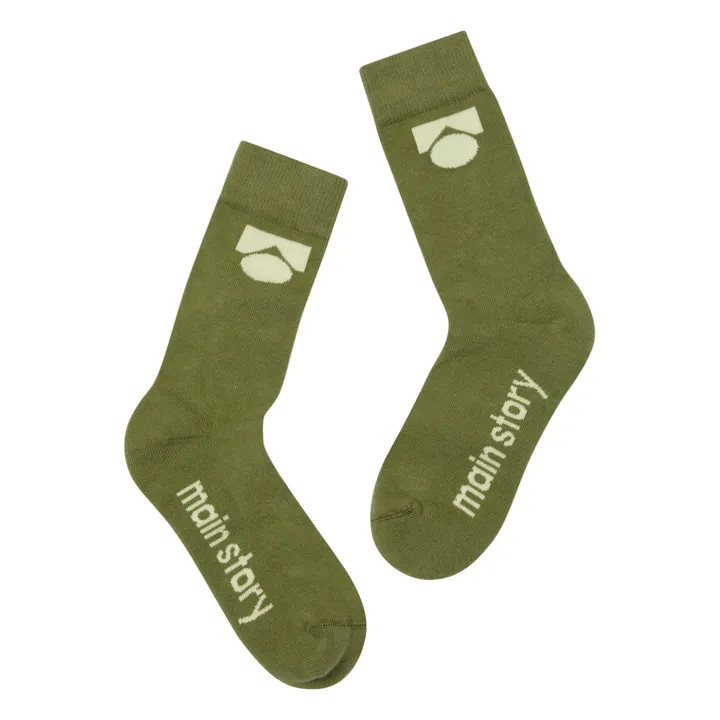 Main Story Chaussettes Logo | Vert kaki