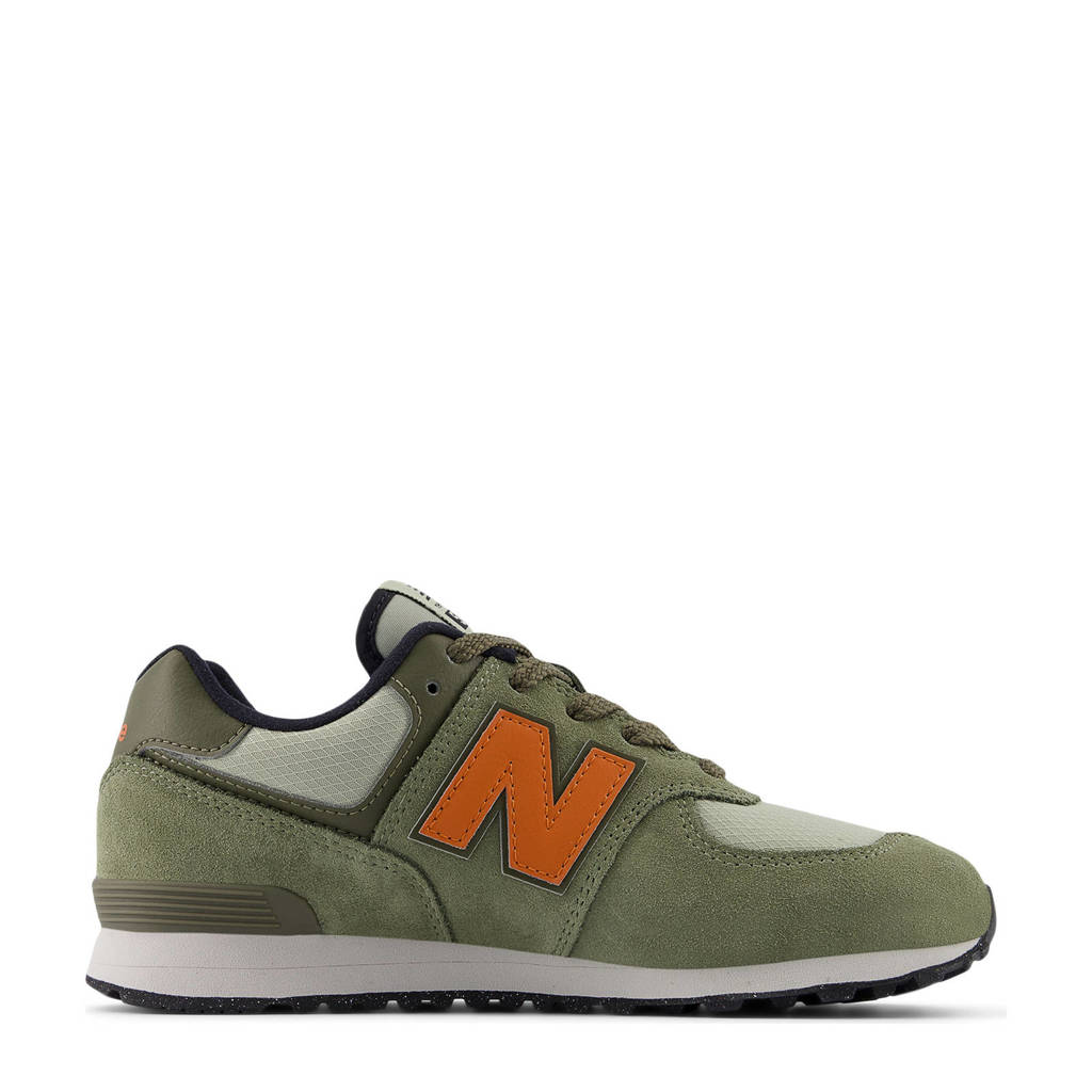 New Balance 574sneakers kaki/oranje