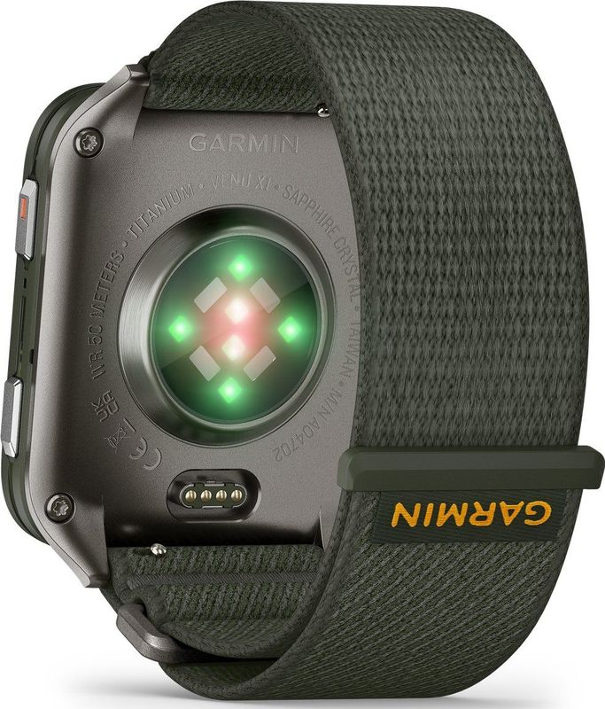 Garmin - Venu X1 - Smartwatch - Groen - AMOLED-display - Titanium Achterkant