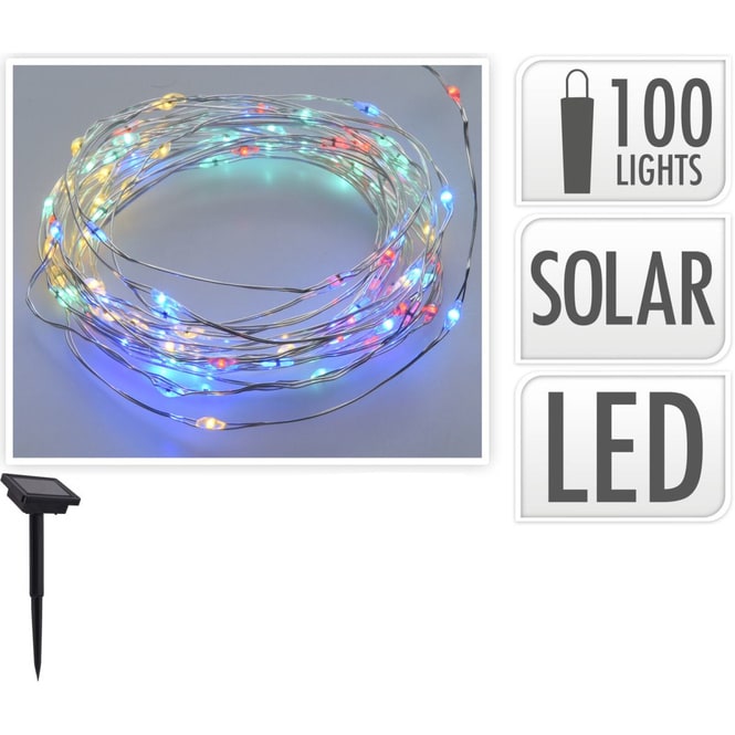 100er Solar-LED-Lichterdraht - ca. 2 m - bunt