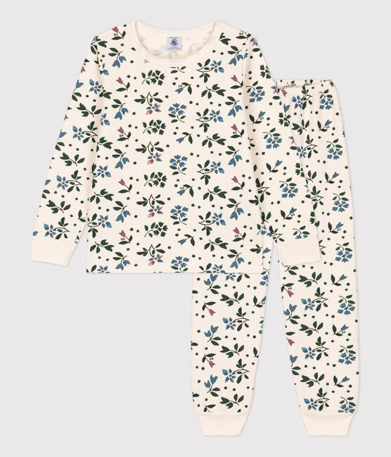 Pyjama fleur petite fille en molleton