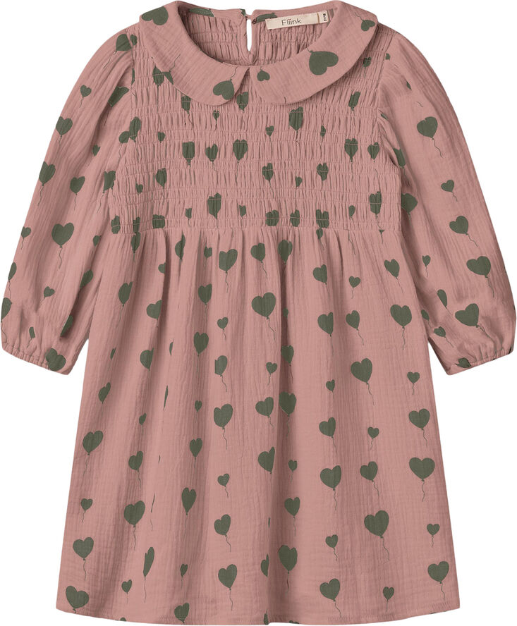 Fliink LOVE LS DRESS Ash rose aop