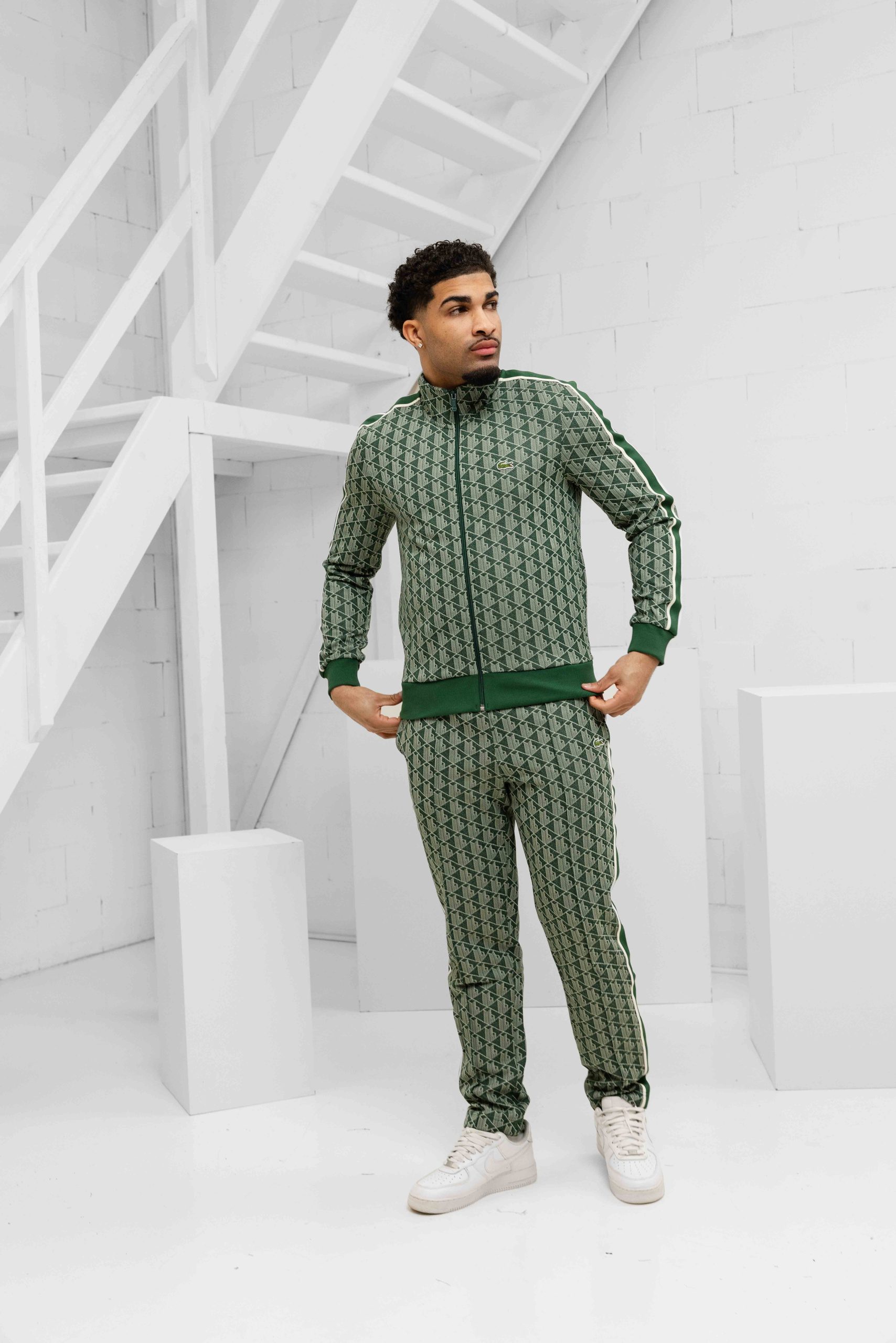 Lacoste Paris Jacquard Trainingspak Heren Groen