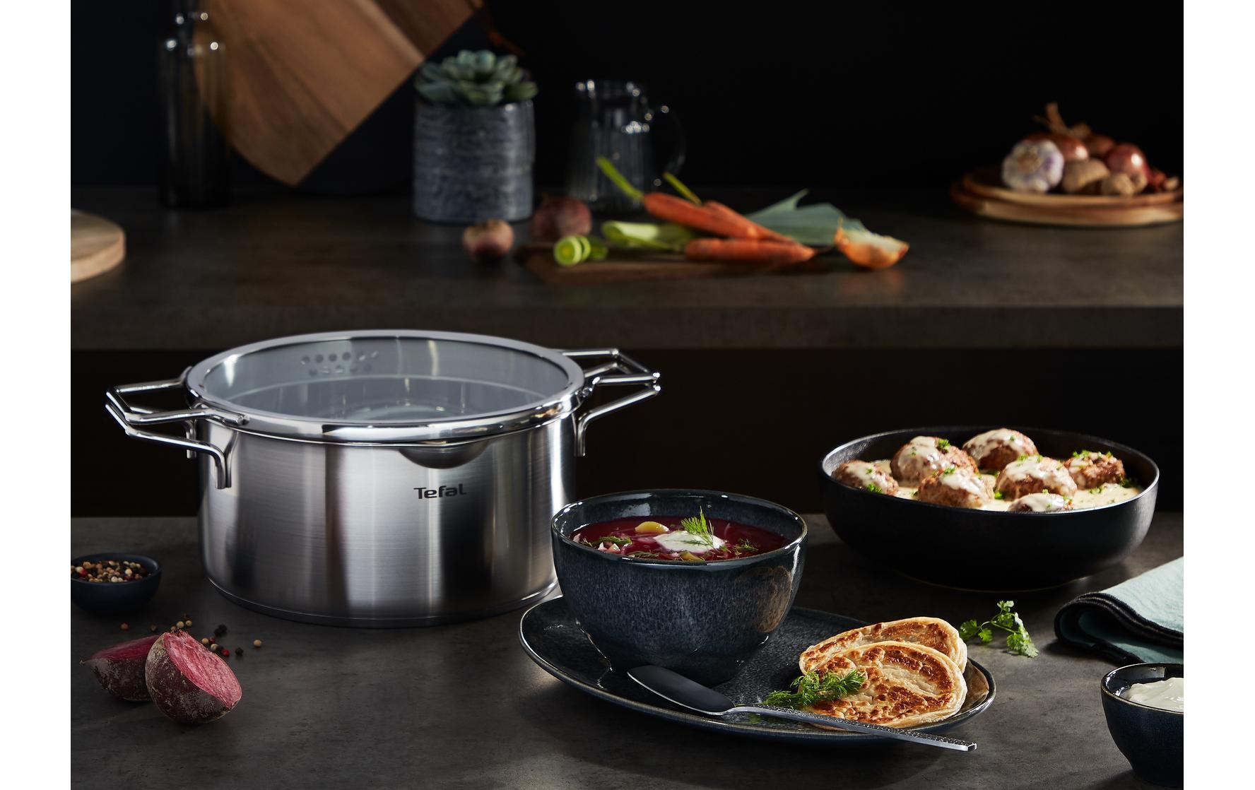 Tefal Kochtopf »Nordica mit Deckel 20 cm« Edelstahl