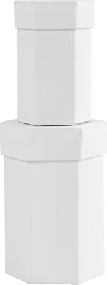 Sekskantede Æsker - H 7+9 CM - Str. 4,5+6 CM - Hvid - 2 Stk