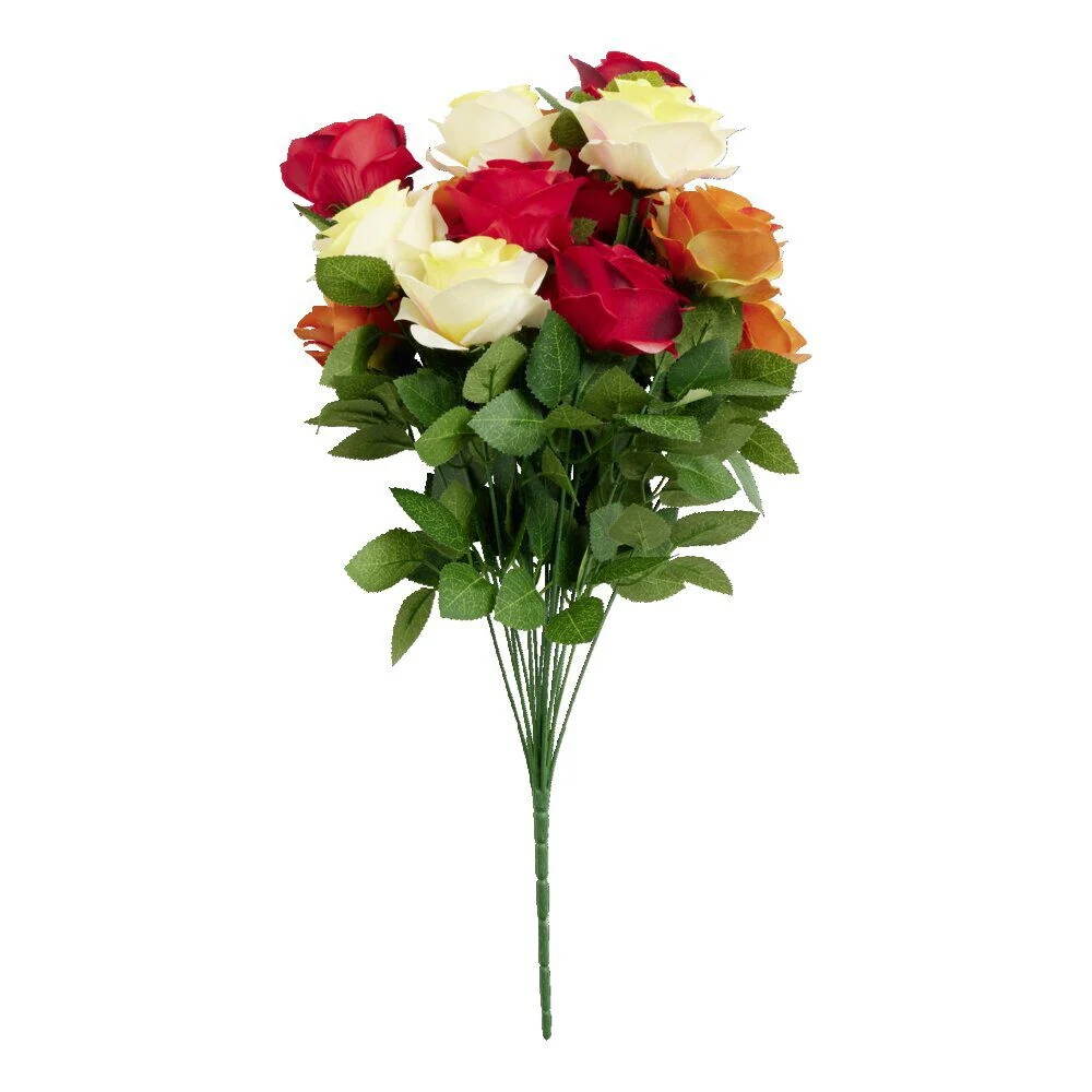 Bouquet de roses artificielles 18 tiges H60cm - 2 modèles