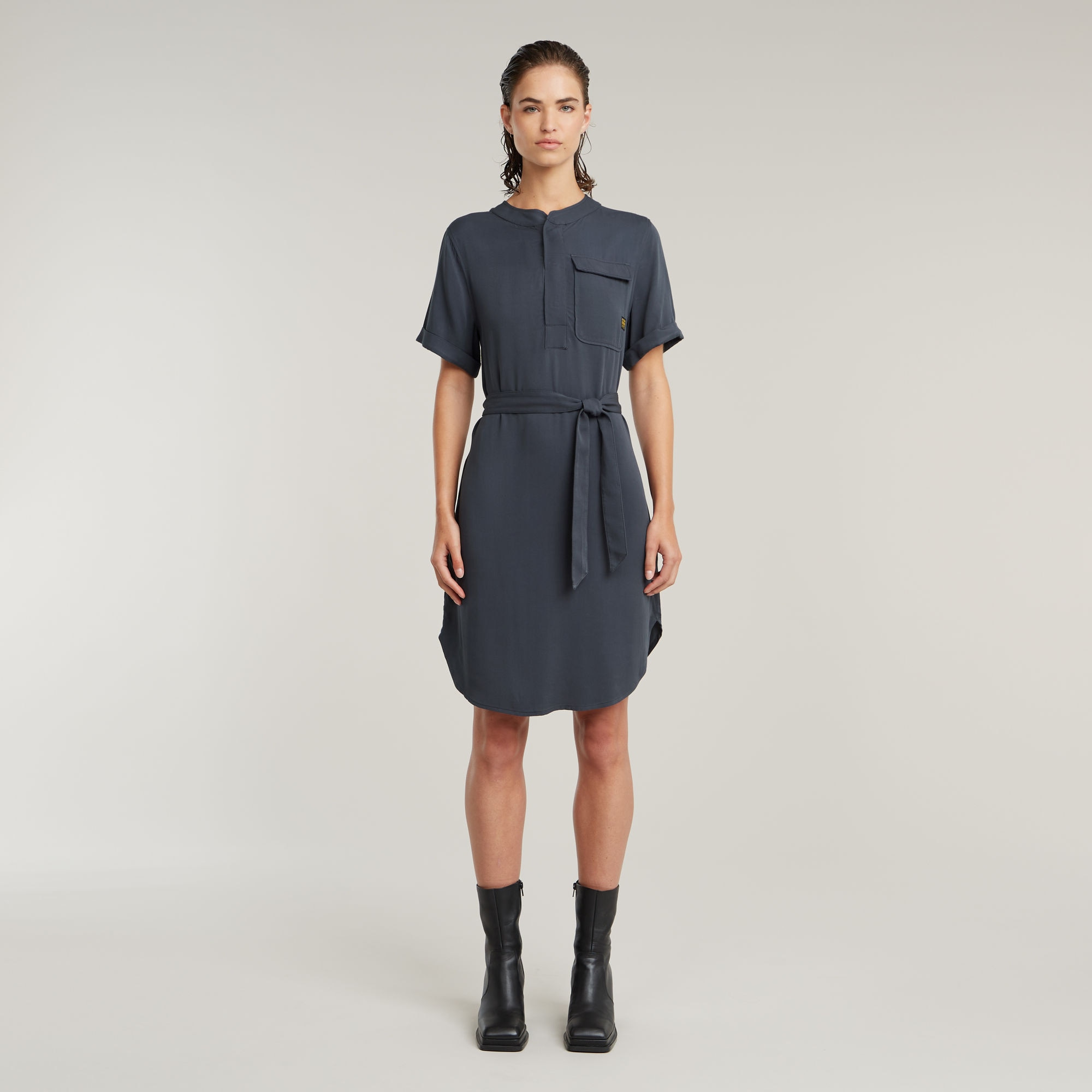 G-STAR Blusenkleid »Belted Dress« Brusttasche mit Bindegürtel